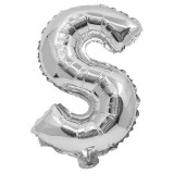 Procos Betű formájú fólia lufi ezüst színben – S betű 32cm