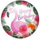Procos Boldog születésnapot fólia lufi – Flamingós design 46cm