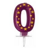 Procos Csillagos számgyertya 0-ás