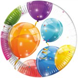 Procos Csillogó lufis papírtányér 8db-os szett
