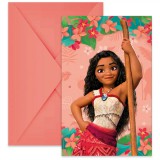 Procos Disney Hercegnők Vaiana 2 party meghívó borítékkal 6db-os szett