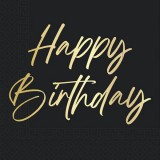 Procos Elegáns szülinapi "Happy Birthday" feliratú papírszalvéta – 2 rétegű, 33x33 cm, 20 db