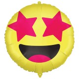Procos Emoji fólia lufi – Csillagos szemű mosolygós arc 46cm