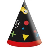 Procos Gamer mintájú party papír kalap 6db-os szett