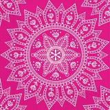 Procos Mandala fukszia-fehér papírszalvéta szett – 2 rétegű, 33x33 cm, 20db