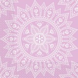 Procos Mandala lila-fehér papírszalvéta szett – 2 rétegű, 33x33 cm, 20db