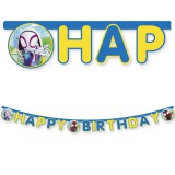 Procos Spidey szülinapi „Happy Birthday” feliratú party banner