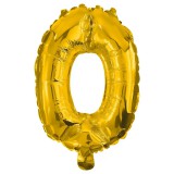 Procos Számos fólia lufi arany színben – 0-ás szám 32cm