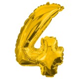Procos Számos fólia lufi arany színben – 4-es szám 86cm