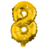 Procos Számos fólia lufi arany színben – 8-as szám 32cm