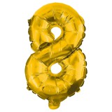 Procos Számos fólia lufi arany színben – 8-as szám 86cm