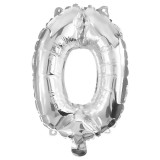 Procos Számos fólia lufi ezüst színben – 0-ás szám 32cm