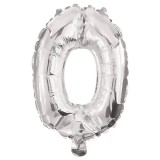 Procos Számos fólia lufi ezüst színben – 0-ás szám 86cm