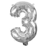Procos Számos fólia lufi ezüst színben – 3-as szám 32cm