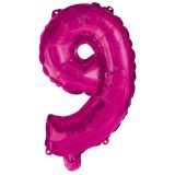 Procos Számos fólia lufi pink színben – 9-es szám 96cm