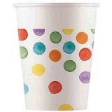 Procos Színes pöttyös papírpohár 8db-os szett 200ml