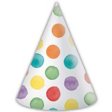 Procos Színes pöttyös party kalap – 6db-os szett