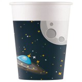 Procos Űrkaland papírpohár hold és csészealj mintával 8db-os szett 200ml