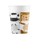 Procos Vidám állatos papírpohár 8db-os szett 200ml