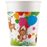 Procos Vidám dzsungel mintás papírpohár 8db-os szett 200ml