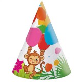Procos Vidám dzsungel mintás party kalap 6db-os szett
