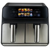 Profi Cook ProfiCook PC-FR 1287 H Dupla 8 L 2200 W Forrólevegős sütő Fekete, Rozsdamentes acél