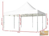 Profi professzionális aluline pavilon 5x5m, fehér oldalfal nélkül