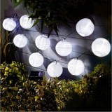 Progarden 10 LED-es napelemes party lampion fényfüzér kertbe, teraszra, 4,5 m, fehér