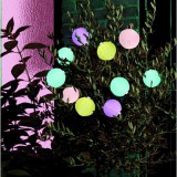 Progarden 10 LED-es napelemes party lampion fényfüzér kertbe, teraszra, 4,5 m, színes