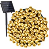 Progarden 100 LED-es napelemes kerti fényfüzér, meleg fehér, 12 m