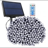 Progarden 16 m-es 800 LED-es BOA fényfüzér, hybrid tölthető-napelemes, hideg fehér, 8 világítási mód, időzíthető, távvezérlővel