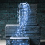 Progarden 300 micro LED-es, hideg fehér, hálózati adapteres, vízesés fényfüggöny, 3 m