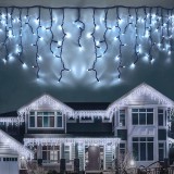 Progarden 360 LED-es jégcsap kültéri-beltéri fényfüzér hideg fehér, 12 méter széles, időzíthető , 8 féle fényjátékkal, hálózati adapteres, IP44