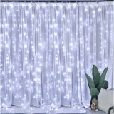 Progarden 480 LED-es prémium hálózati fényfüggöny, 12 fényjátékkal, hideg fehér, 300 x 225 cm