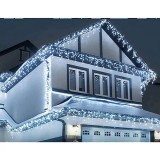 Progarden 7,95 m-es 240 LED-es jégcsap fényfüzér, hybrid tölthető-napelemes, hideg fehér, 8 világítási mód, időzíthető, távvezérlős