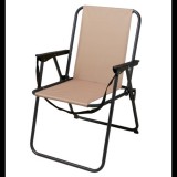 Progarden Retro összecsukható kemping-horgász szék, 110kg teherbírás, 600D poliészter, beige