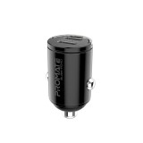 Promate  Bullet-PD40 RapidCharge 40W Car Charger with Dual USB-C Power Delivery Ports Black BULLET-PD40