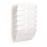 Prospektustartó, fali, fekvő, A4, DURABLE "FLEXIPLUS 6", áttetsző [6 db]