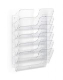Prospektustartó, fali, fekvő, A4, DURABLE FLEXIPLUS 6, áttetsző (DB1700014401)