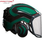 PROTOS Integral Forest erdészeti védősisak fekete alap - zöld metál minta