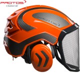 PROTOS Integral Forest erdészeti védősisak narancs-carbonfólia minta