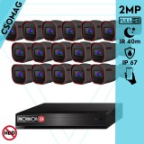 Provision 16 cső kamerás analóg megfigyelőrendszer 2MP HD Pro biztonsági kamera, variálható fókuszú objektív, 40m éjjellátás