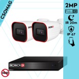 Provision 2 cső kamerás analóg megfigyelőrendszer 2MP HD Pro biztonsági kamera, inframegvilágítás 20m, 2.8mm fix lencse, 88° látószög