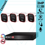 Provision 4 cső kamerás analóg megfigyelőrendszer 2MP színes éjjellátó biztonsági kamera 20m fehérfény