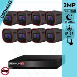Provision 8 cső kamerás analóg megfigyelőrendszer 2MP HD Pro biztonsági kamera, variálható fókuszú objektív, 40m éjjellátás