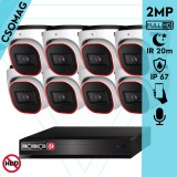 Provision 8 dome kamerás analóg megfigyelőrendszer 2MP Full HD felbontással, éjjellátó távolság 20m