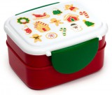 PUCKATOR Karácsonyi ételhordó, uzsonnás doboz szett, 12x15,5x8,5cm, Bento, Mézeskalács minta