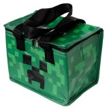 PUCKATOR Minecraft mintás uzsonnás táska, hűtőtáska, 20x17x13cm, Minecraft Creeper, zöld