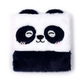 PUCKATOR Pandás napló, 16x15cm, plüss borítóval, vonalas, Susu, a panda