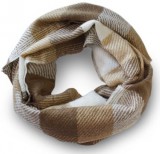 Puha kockás női divatsál drapp-barna